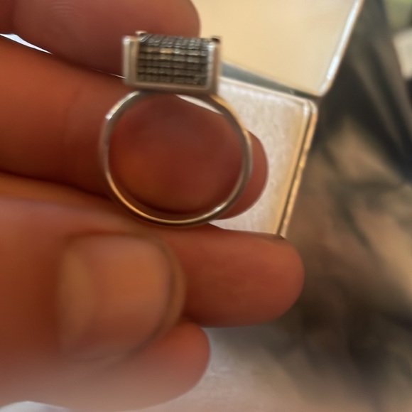 .925silver natural black diamond ring size 5 - Picture 3 of 3